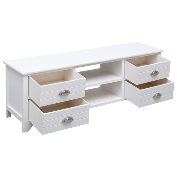 Tv-skab 108x30x40 cm massivt kejsertræ hvid - Tv-skab - Tv-skabe - Home & Living