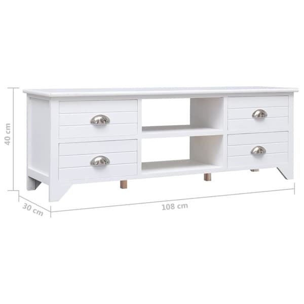 Tv-skab 108x30x40 cm massivt kejsertræ hvid - Tv-skab - Tv-skabe - Home & Living