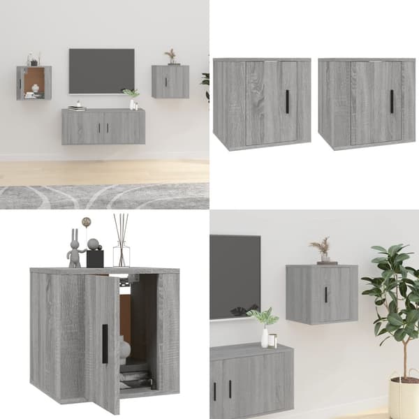 Væghængte tv-skabe 2 stk. 40x34,5x40 cm grå sonoma - Væghængt Tv-skab - Væghængte Tv-skabe - Home & Living