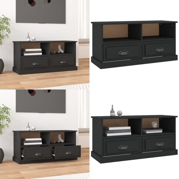 Tv-bord 93x35,5x45 cm konstrueret træ sort - Tv-skab - Tv-skabe - Home & Living