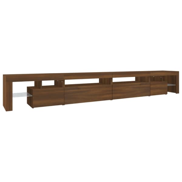 Tv-bänk med LED-belysning brun ek 290x36,5x40 cm - TV-bänk - TV-bänkar - Home & Living