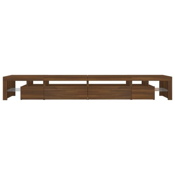 Tv-bänk med LED-belysning brun ek 290x36,5x40 cm - TV-bänk - TV-bänkar - Home & Living