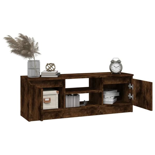 TV-bänk med dörr Rökfärgad ek 102x30x36 cm - Tv-bänk - Tv-bänkar - Home & Living