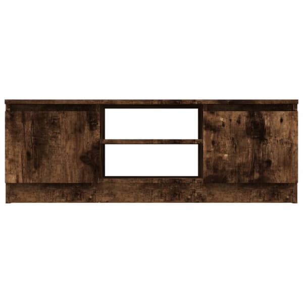 TV-bänk med dörr Rökfärgad ek 102x30x36 cm - Tv-bänk - Tv-bänkar - Home & Living
