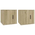 Miniatyrbillede 3 af 11: Væghængte tv-skabe 2 stk. 40x34,5x40 cm sonoma-eg - Væghængt Tv-skab - Væghængte Tv-skabe - Home & Living