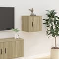 Miniatyrbillede 5 af 11: Væghængte tv-skabe 2 stk. 40x34,5x40 cm sonoma-eg - Væghængt Tv-skab - Væghængte Tv-skabe - Home & Living