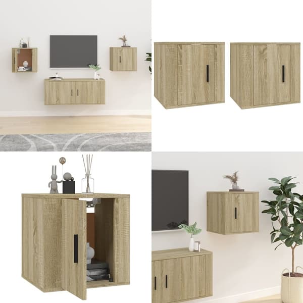 Væghængte tv-skabe 2 stk. 40x34,5x40 cm sonoma-eg - Væghængt Tv-skab - Væghængte Tv-skabe - Home & Living