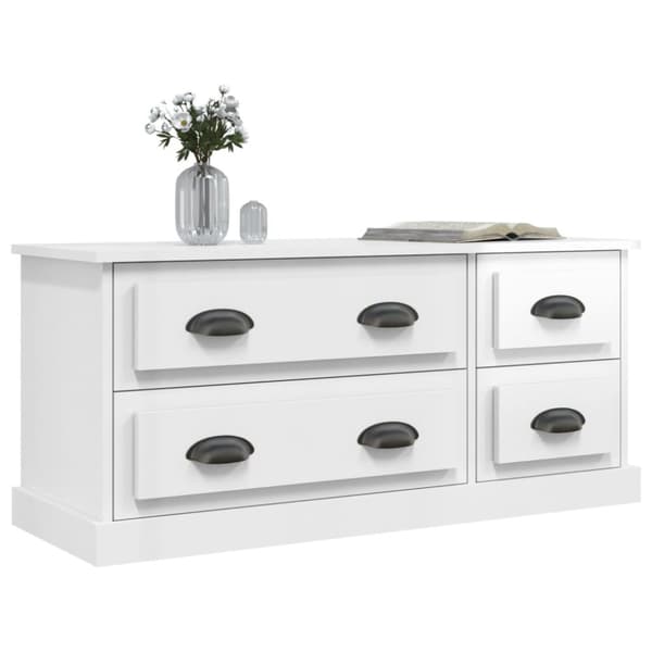 Tv-bord 100x35,5x45 cm konstrueret træ hvid højglans - Tv-skab - Tv-skabe - Home & Living