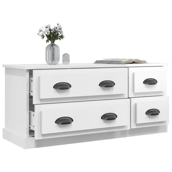 Tv-bord 100x35,5x45 cm konstrueret træ hvid højglans - Tv-skab - Tv-skabe - Home & Living
