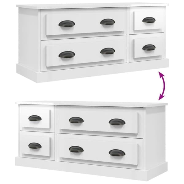 Tv-bord 100x35,5x45 cm konstrueret træ hvid højglans - Tv-skab - Tv-skabe - Home & Living