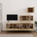 Miniatyrbild 4 av 8: Tv-skåp 4 delar sonoma-ek konstruerat trä - TV-skåp - Hängande TV-skåp - Home & Living