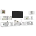 Miniatyrbild 4 av 10: Tv-skåp 7 delar vit konstruerat trä - TV-skåp - Hängande TV-skåp - Home & Living