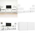 Miniatyrbild 1 av 10: Tv-skåp 7 delar vit konstruerat trä - TV-skåp - Hängande TV-skåp - Home & Living