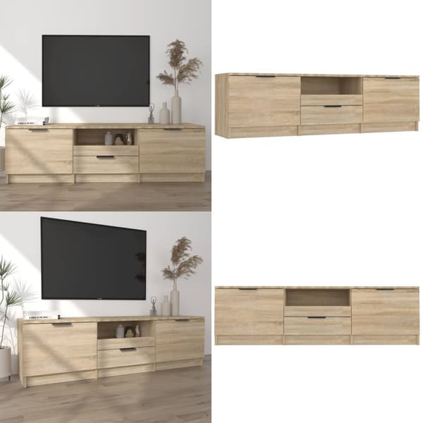 Tv-bord 140x35x40 cm konstrueret træ sonoma-eg - Tv-bord - Tv-borde - Home & Living