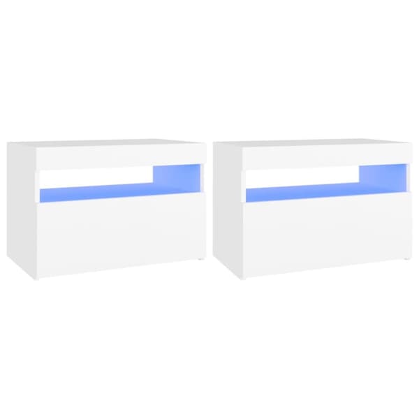 TV-tasot LED-valoilla 2 kpl valkoinen 60x35x40 cm - TV-taso - TV-tasot - Home & Living