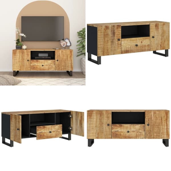 TV-taso 105x33,5x46 cm täysi mangopuu ja tekninen puu - Tv Taso - Puinen Tv Taso - Home & Living