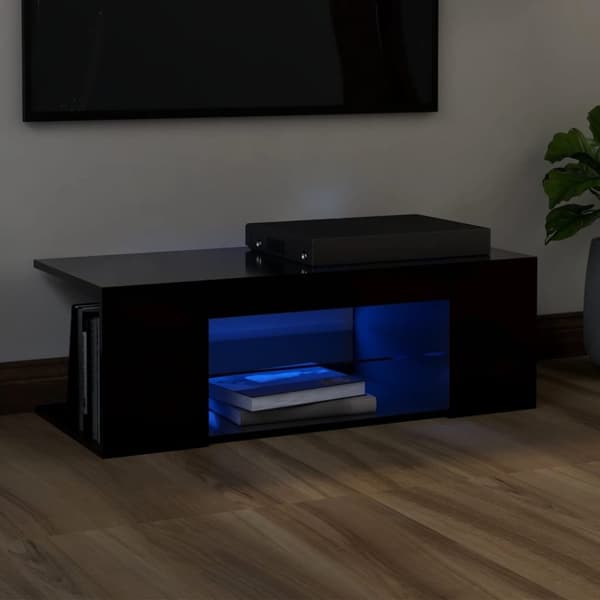 Tv-bord med LED-lys 90x39x30 cm sort - Tv-skab - Tv-skabe - Home & Living