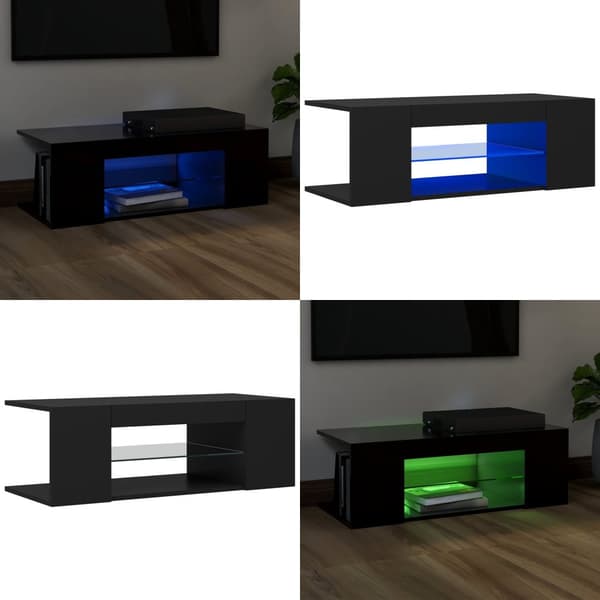 Tv-bord med LED-lys 90x39x30 cm sort - Tv-skab - Tv-skabe - Home & Living