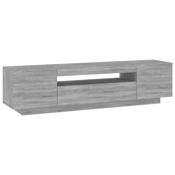 TV-bänk med LED-belysning grå sonoma 160x35x40 cm - TV-bänk - TV-bänkar - Home & Living