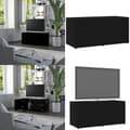 Pikkukuva 1 / 11: TV-taso musta 80x34x36 cm tekninen puu - TV-taso - TV-tasot - Home & Living