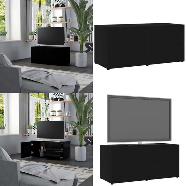 TV-taso musta 80x34x36 cm tekninen puu - TV-taso - TV-tasot - Home & Living