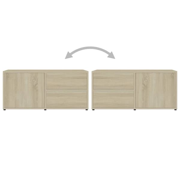 Tv-bänk sonoma-ek 80x34x36 cm konstruerat trä - Tv-bänk - Tv-bänkar - Home & Living