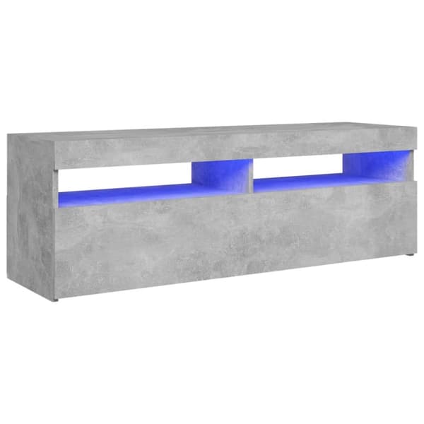 TV-bänk med LED-belysning betonggrå 120x35x40 cm - Tv-bänk - Tv-bänkar - Home & Living