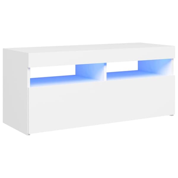 Tv-skab med LED-lys 90x35x40 cm hvid - Tv-skab - Tv-skabe - Home & Living