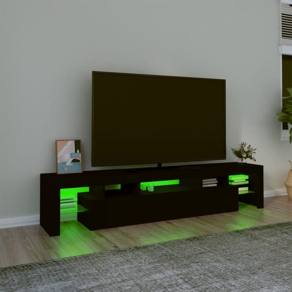 Tv-bänk med LED-belysning svart 200x36,5x40 cm - TV-bänk - TV-bänkar - Home & Living