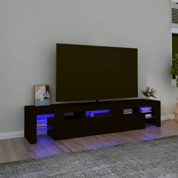 Tv-bänk med LED-belysning svart 200x36,5x40 cm - TV-bänk - TV-bänkar - Home & Living