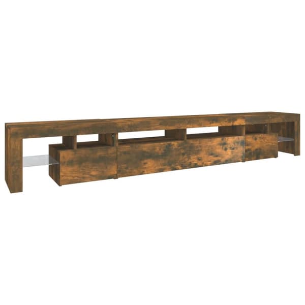 Tv-bord med LED-lys 260x36,5x40 cm røget egetræsfarve - Tv-skab - Tv-skabe - Home & Living