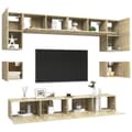Miniatyrbild 4 av 11: TV-skåp 8 delar sonoma-ek konstruerat trä - TV-skåp - Hängande TV-skåp - Home & Living