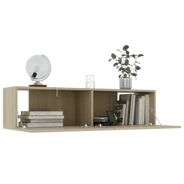 TV-bänk sonoma-ek 120x30x30 cm konstruerat trä - Tv-bänk - Tv-bänkar - Home & Living