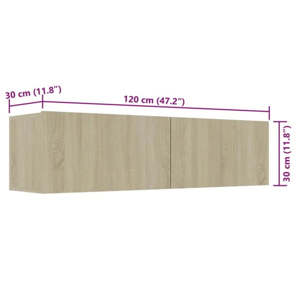 TV-bänk sonoma-ek 120x30x30 cm konstruerat trä - Tv-bänk - Tv-bänkar - Home & Living