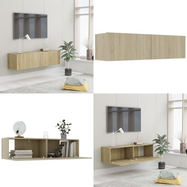 TV-bänk sonoma-ek 120x30x30 cm konstruerat trä - Tv-bänk - Tv-bänkar - Home & Living