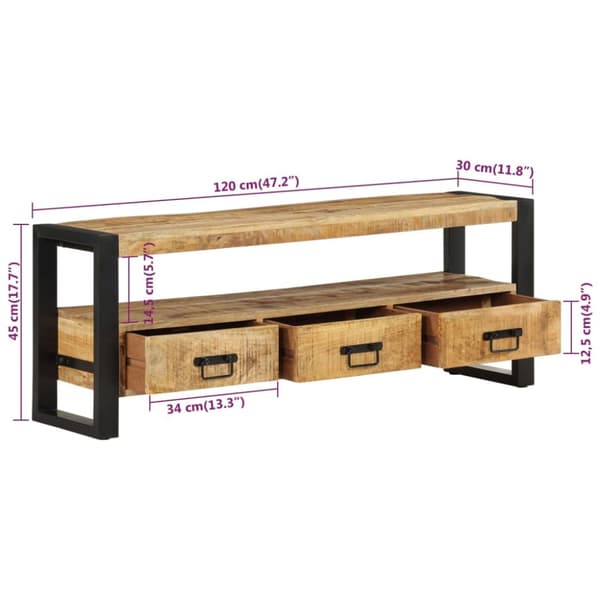 Tv-bänk 120x30x45 cm massivt mangoträ - TV-bänk - TV-bänkar - Home & Living