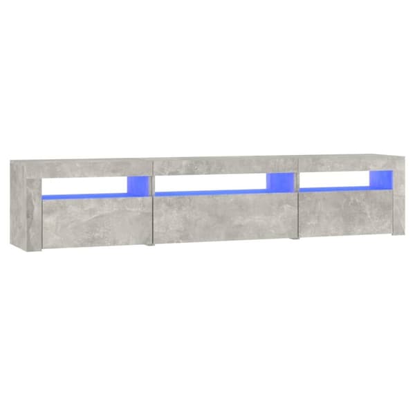 Sengebord med LED-lys 195x35x40 cm betongrå - Tv-skab - Tv-skabe - Home & Living