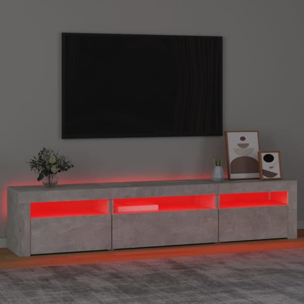 Sengebord med LED-lys 195x35x40 cm betongrå - Tv-skab - Tv-skabe - Home & Living