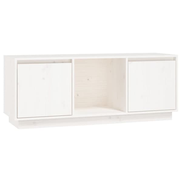 Tv-bord 110,5x35x45 cm massivt fyrretræ hvid - Tv-bord - Tv-borde - Home & Living