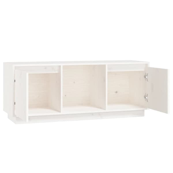 Tv-bord 110,5x35x45 cm massivt fyrretræ hvid - Tv-bord - Tv-borde - Home & Living
