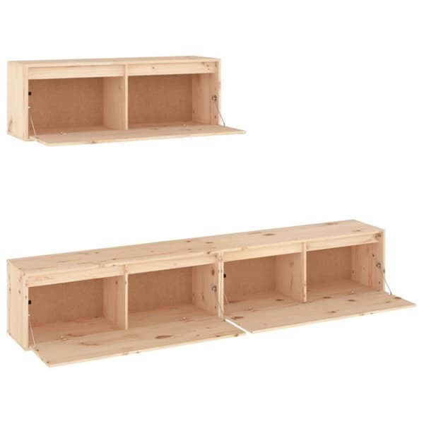Tv-skabe 3 dele massivt fyrretræ - Tv-skab - Tv-skabe - Home & Living