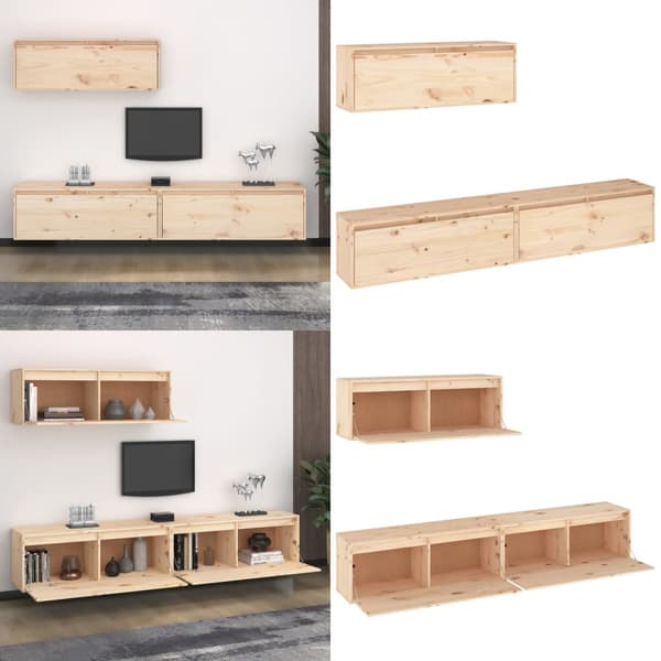 Tv-skabe 3 dele massivt fyrretræ - Tv-skab - Tv-skabe - Home & Living