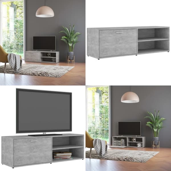 TV-taso betoninharmaa 120x34x37 cm tekninen puu - TV-taso - TV-tasot - Home & Living