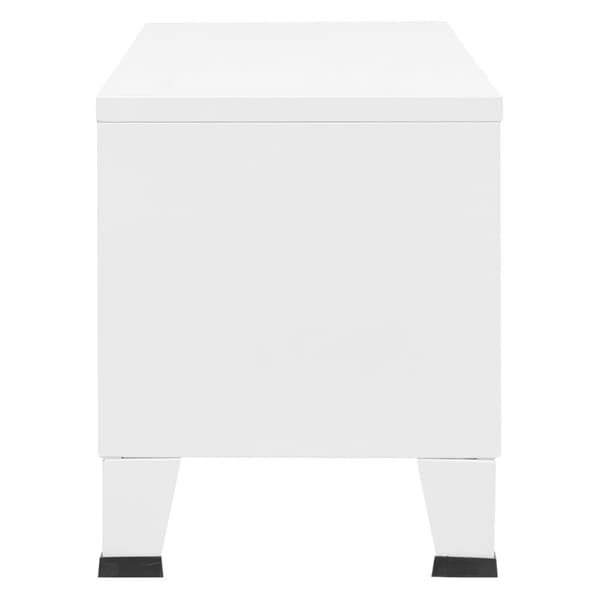 Industriell tv-bänk vit 105x35x42 cm metall - TV-skåp - TV-bänk - Home & Living