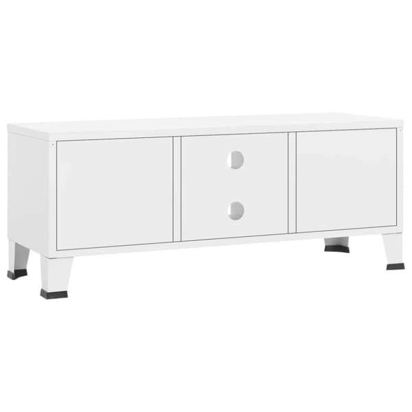 Industriell tv-bänk vit 105x35x42 cm metall - TV-skåp - TV-bänk - Home & Living