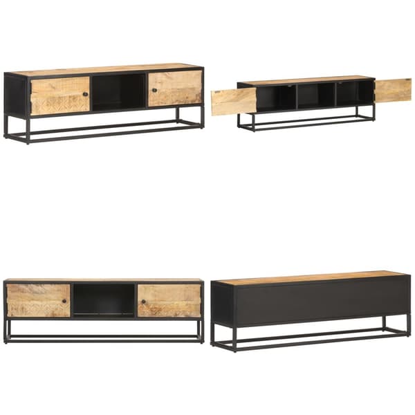 Tv-skab med udskåret låge 130x30x40 cm ru mangotræ - Tv-skab - Tv-skabe - Home & Living