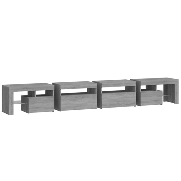 TV-bänk med LED-belysning grå sonoma 260x36,5x40 cm - TV-bänk - TV-bänkar - Home & Living