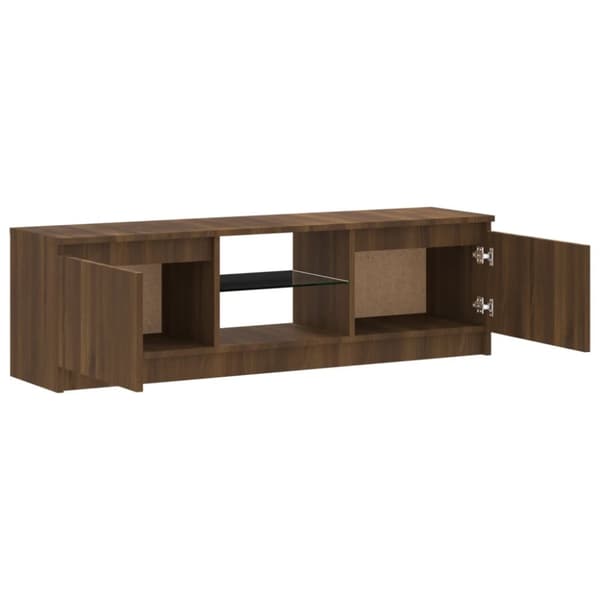 Tv-bord med LED-lys 120x30x35,5 cm brun eg - Tv-skab - Tv-skabe - Home & Living