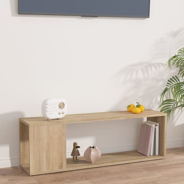 Tv-bänk sonoma-ek 100x24x32 cm konstruerat trä - Väggskåp - Tv-skåp - Home & Living