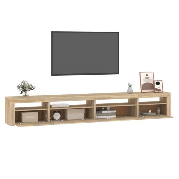 TV-taso LED-valoilla Sonoma-tammi 270x35x40 cm - TV-taso - TV-taso - Home & Living